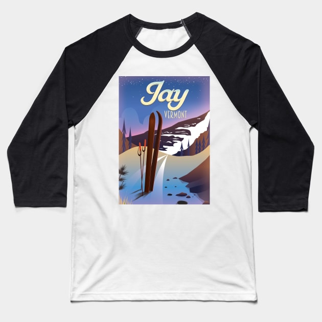 Jay Vermont USA ski poster Baseball T-Shirt by nickemporium1